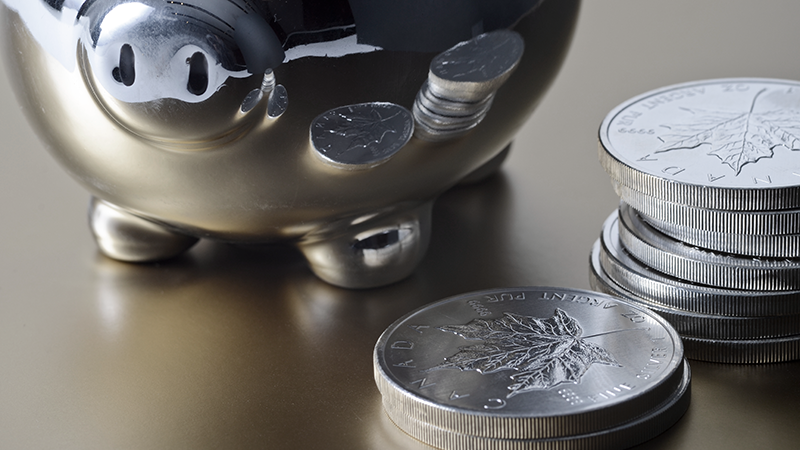 Piggy Bank with Stack of Coins